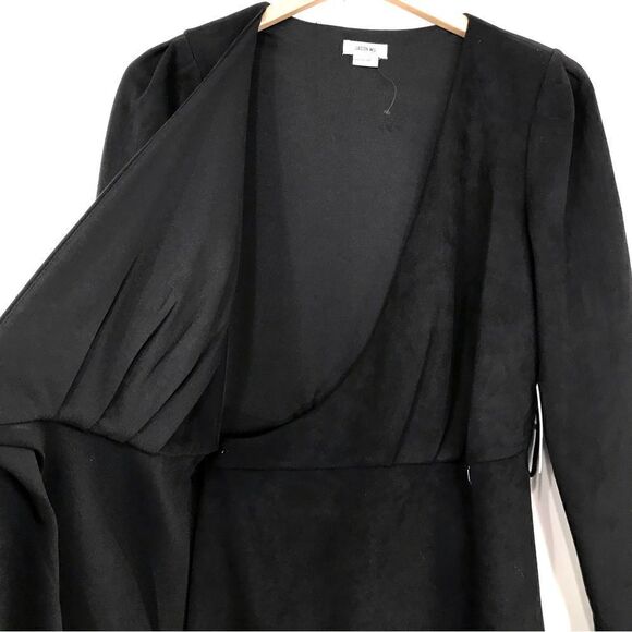 Jason Wu Black Faux Suede Wrap Mini Dress NEW - Picture 7 of 16